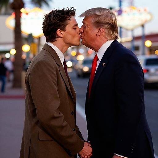 Thimothée Chalamet and Donald Trump Kiss