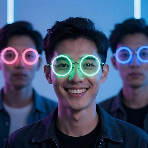 Dynamic Close-Up of Three Unique Men