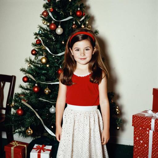 Charming Girl at Christmas Party Scene