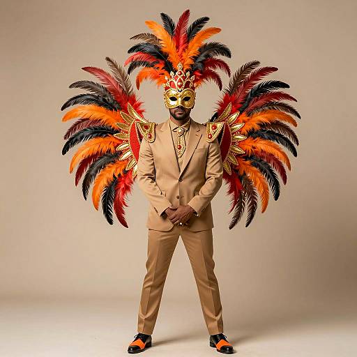 Dazzling Carnival Mas Costume Portrait