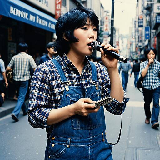 Street Blues Harmonica Player