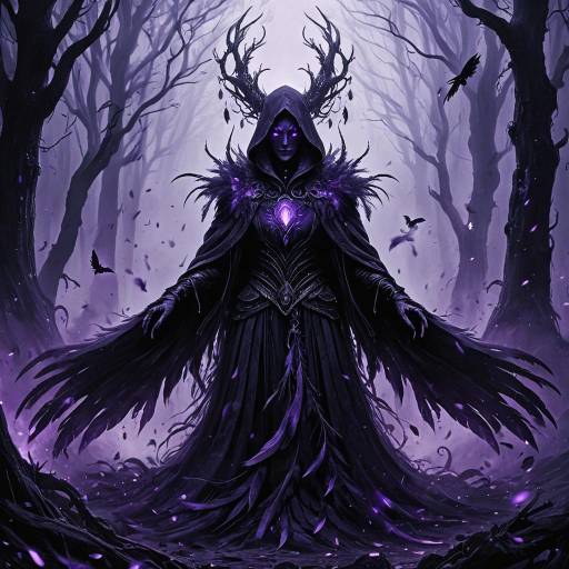 Mystical Shadow Wraith in Enchanted Forest