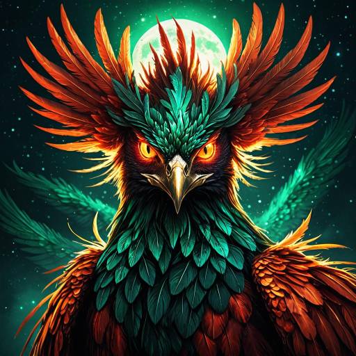 Majestic Phoenix with Glowing Moonlight