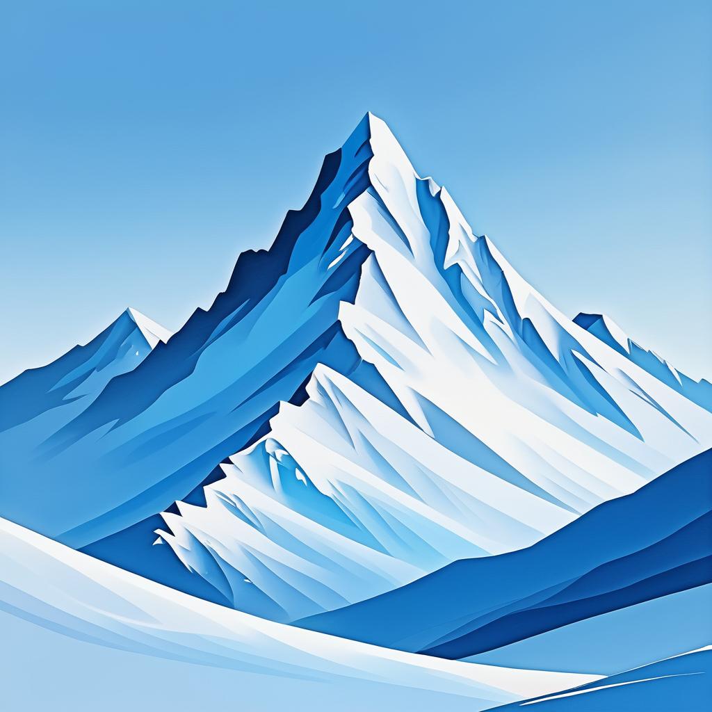 Serene Abstract Art of Snowy Peaks