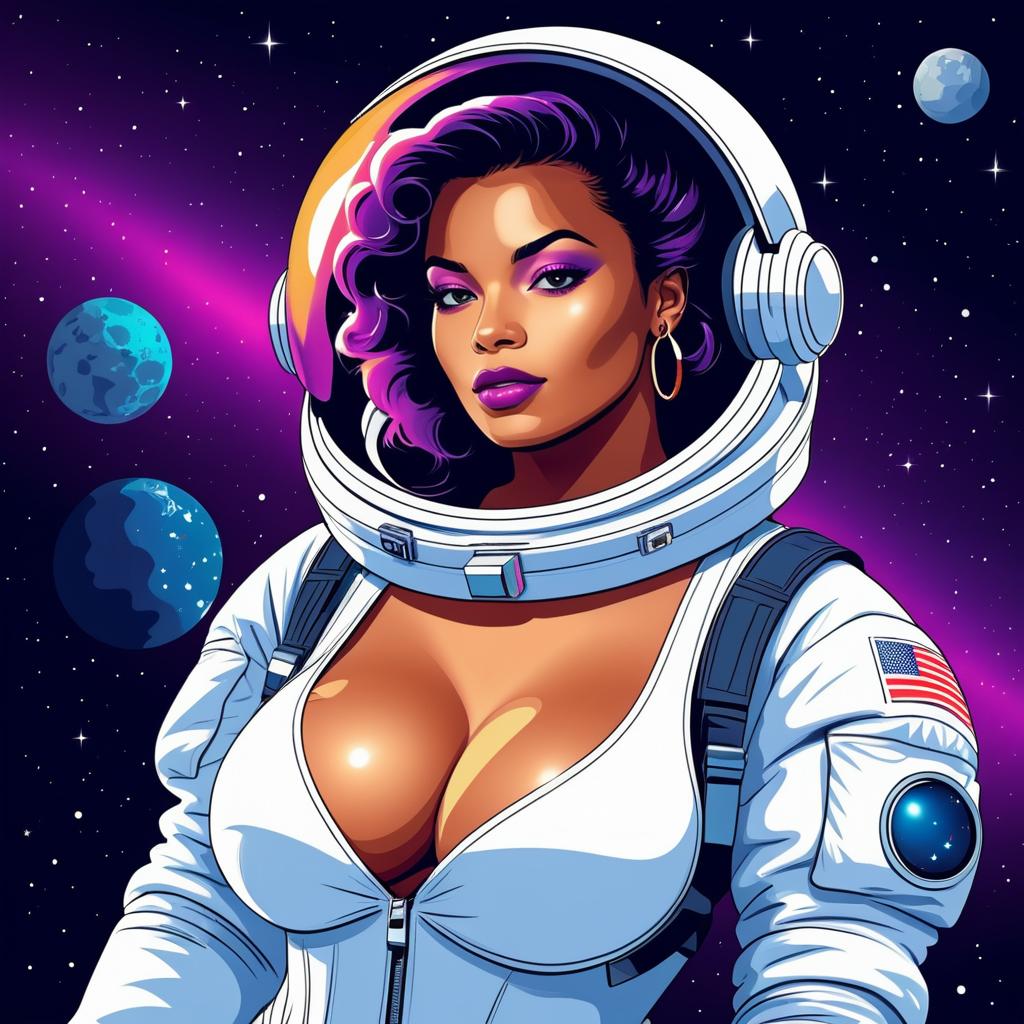 Bold Hip-Hop Astronaut in Space