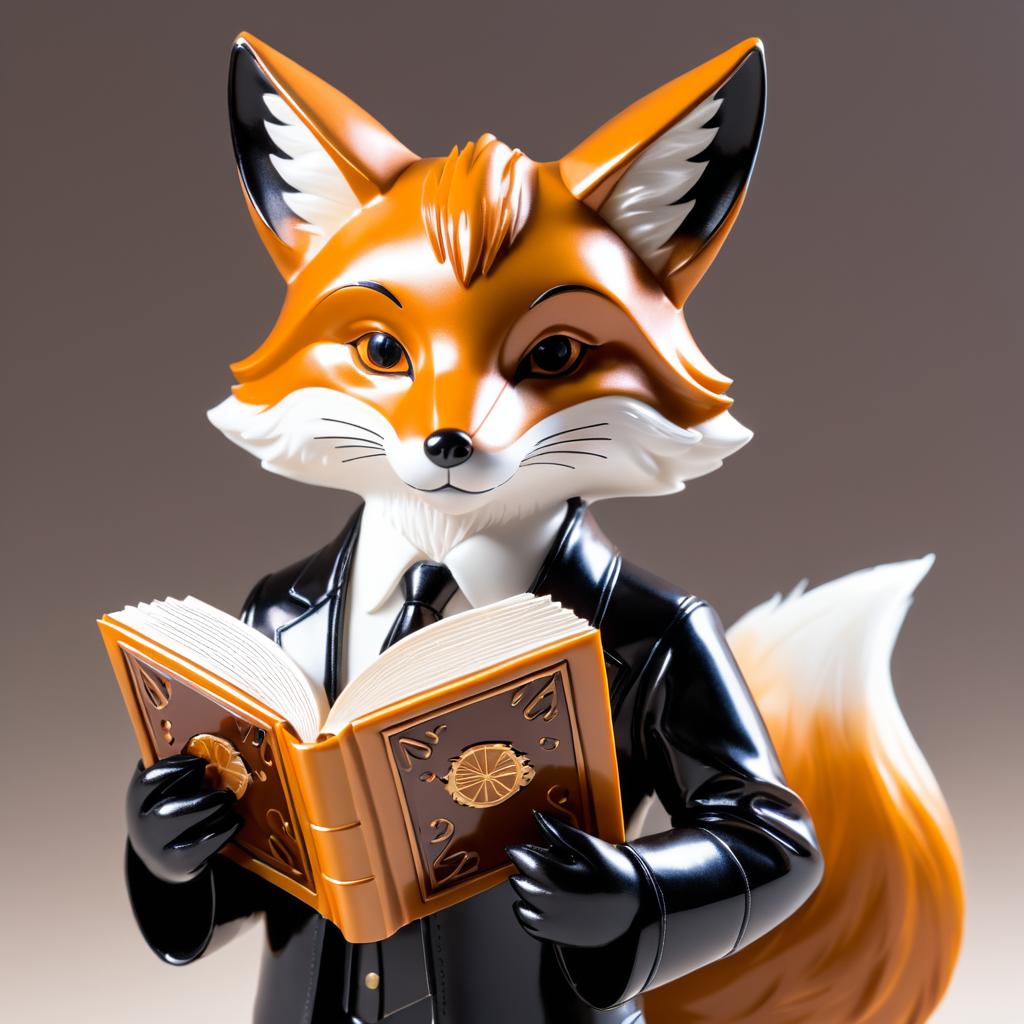 Elegant Fox Reading a Book