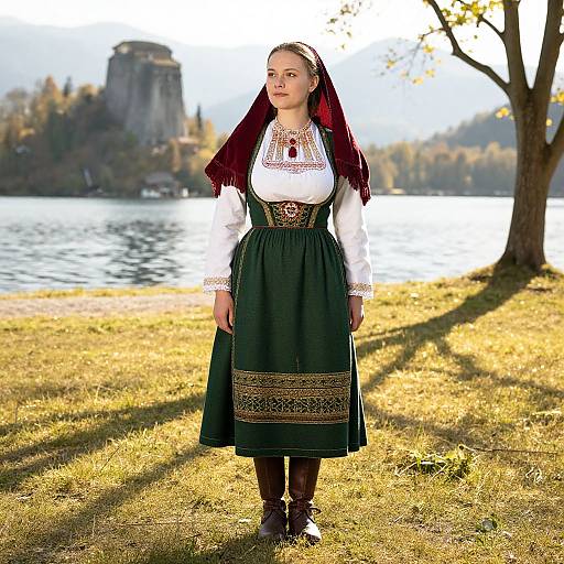 Young Slovenian Woman in Folk Costume
