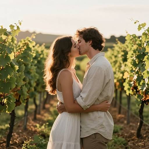 Tender Embrace in Serene Vineyard