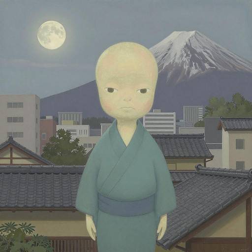 Melancholy Elder in Urban Landscape