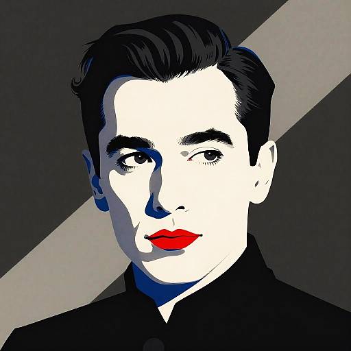 Art Deco Minimalist Charismatic Portrait