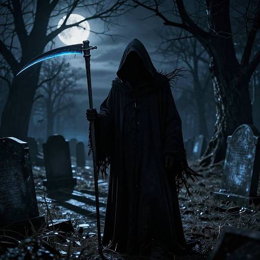 Grim Reaper in Haunted Graveyard