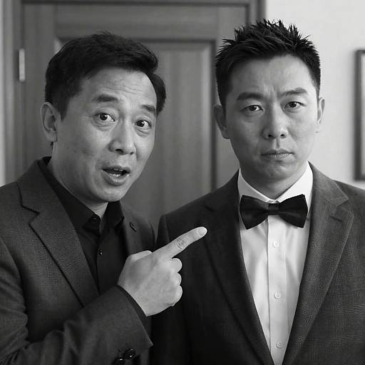 Dramatic Black and White Portrait of Two Men