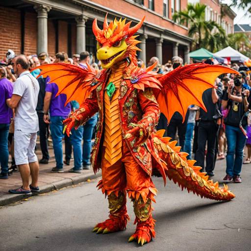 Fiery Dragon Mascot for Mardi Gras
