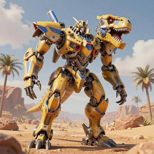 Vibrant 3D Thunderjaw Mecha Fanart