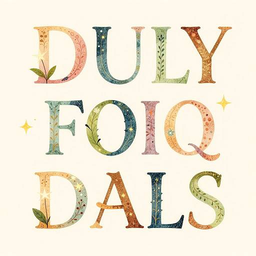 Delicate Fantasy Font with Natural Elements