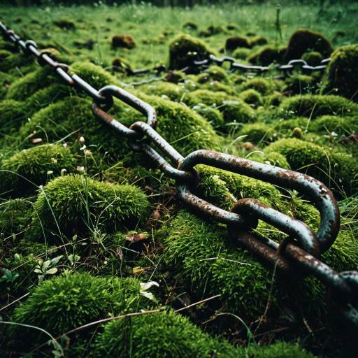 Rustic Chain in Mossy Meadow Scene