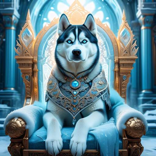 Surreal Siberian Husky Queen Portrait