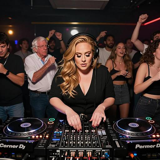 Female DJ Performing at Nightclub