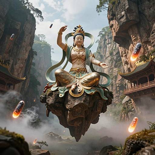 Nuwa Goddess Weaving Cosmic Threads