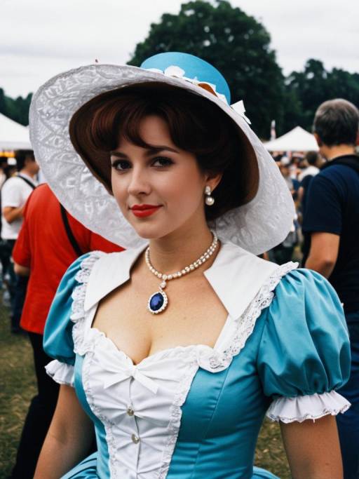 Woman in Miss Elizabeth Costume at Festival