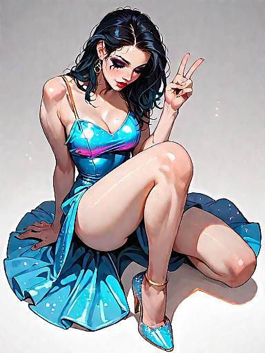 Glamorous Woman in Sequin Mini Dress