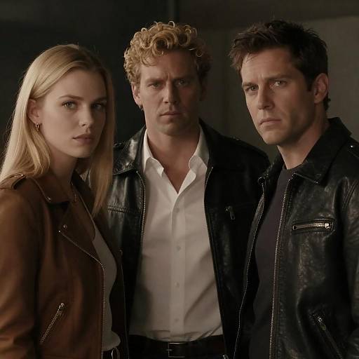 Three People in Leather Jackets
