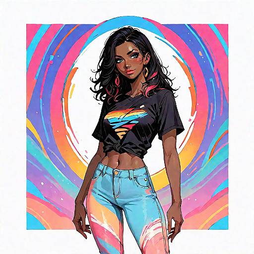 Smiling Dark-Skinned Anime Cowboy Shot