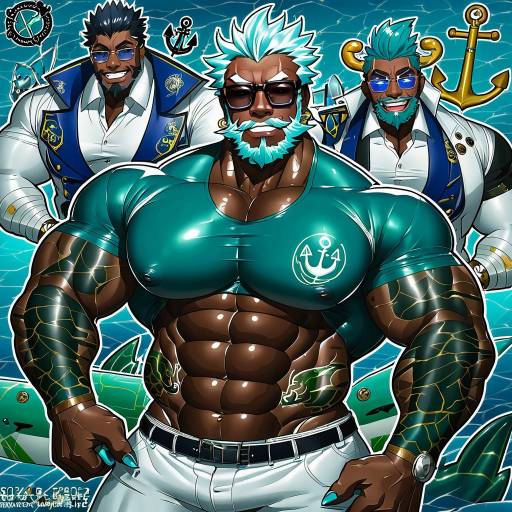 Illustration of Aegir (housamo), tokyo afterschool summoners in the style of Gaston18