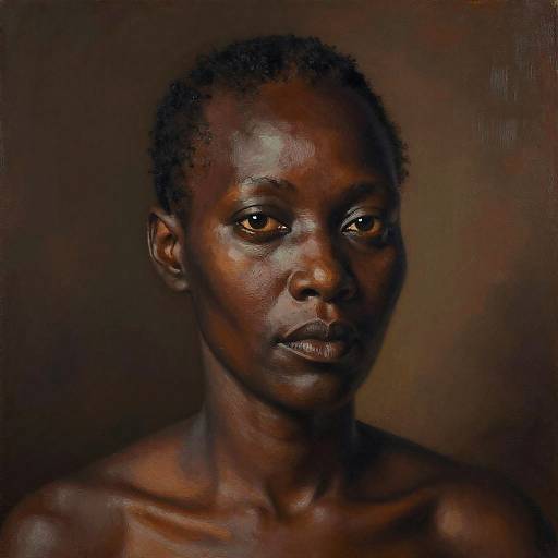 Modigliani-Style African Woman Portrait