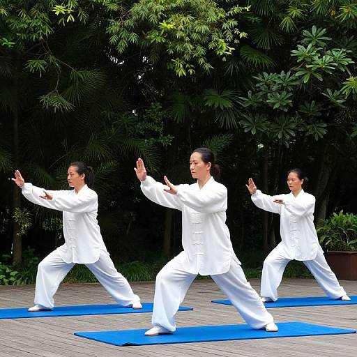 Tai Chi Practice in Lush Woodland