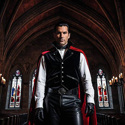 Male Vampire in Gothic Cathedral