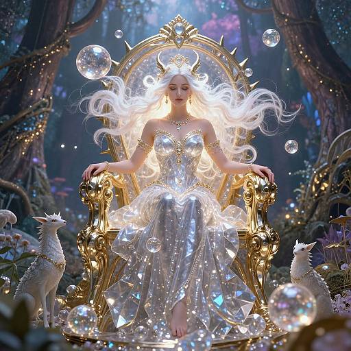 Elegant Goddess in Enchanted Forest