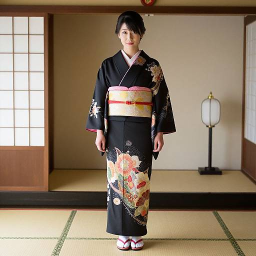 Woman in Traditional Japanese Kimono
