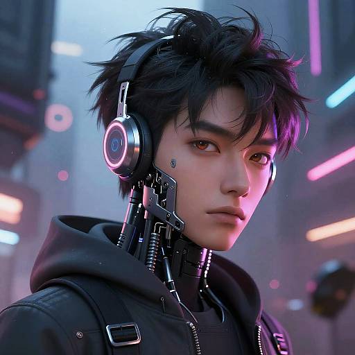 Neon Sci-Fi AI Avatar Portrait