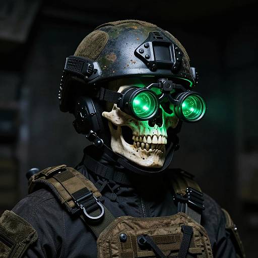 Futuristic Skull in Night Vision Gear