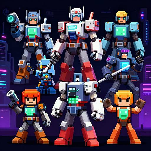 Heroic Cybernetic Pixel Characters