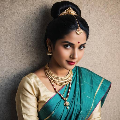 Woman in Traditional 1930s Marathi Saree