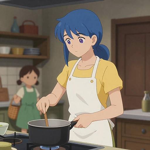 Woman Cooking in a Cozy Kitchen