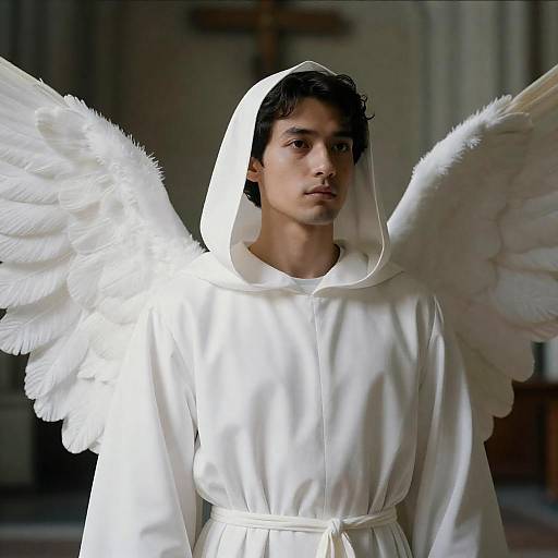 Close-Up Angelic Male Cathedral Portrait
