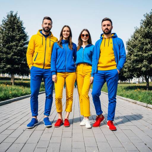 Group Wearing Color-Blocked Casual Clothing Outdoors