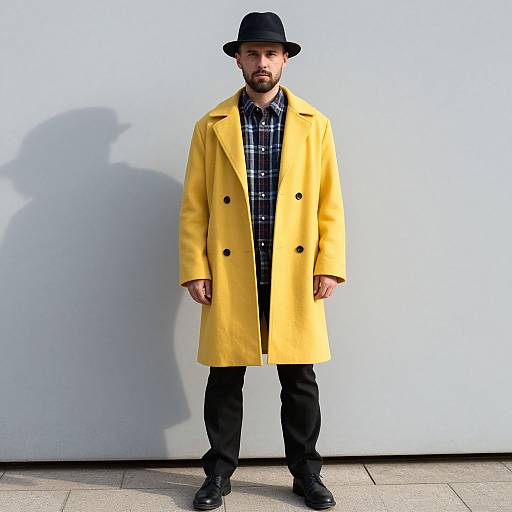 Stylish Man in Fedora and Coat