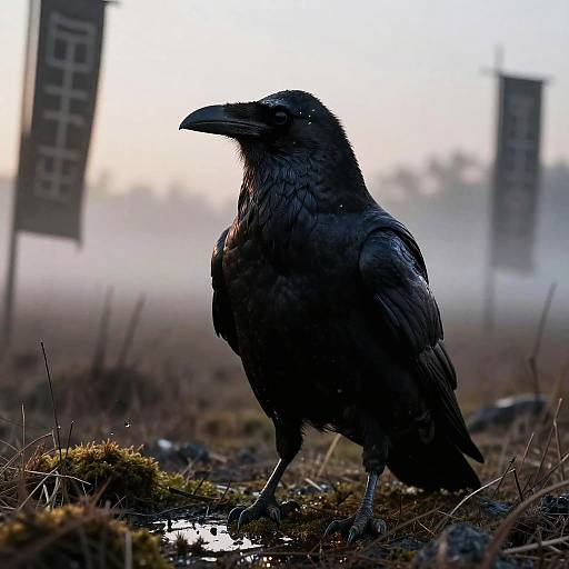 Stoic Raven Hunter in Mystical Moor