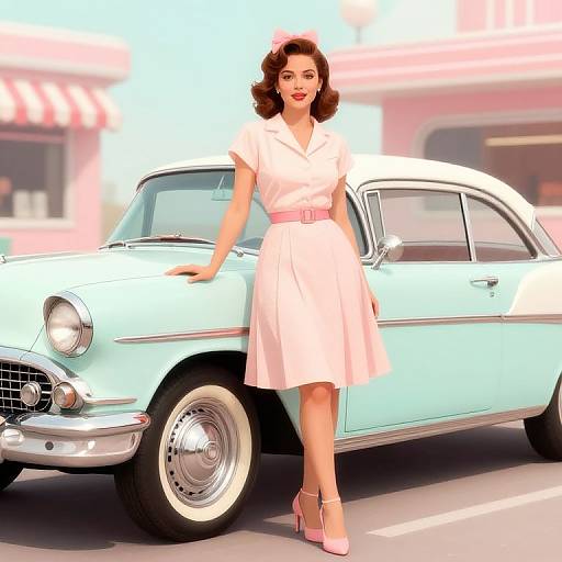 Alexandra Daddario in 1950s Retro Scene