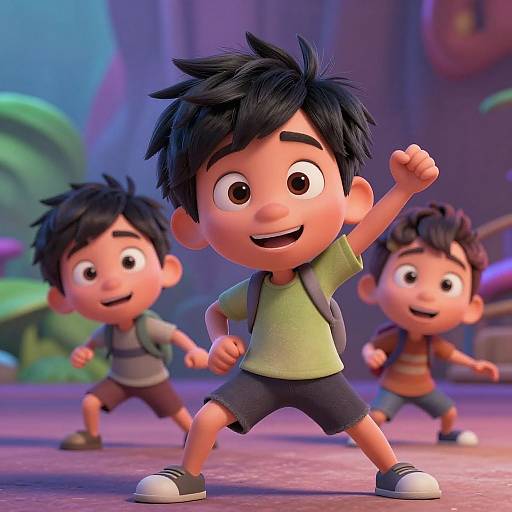 Vibrant Pixar Characters with Black Hair