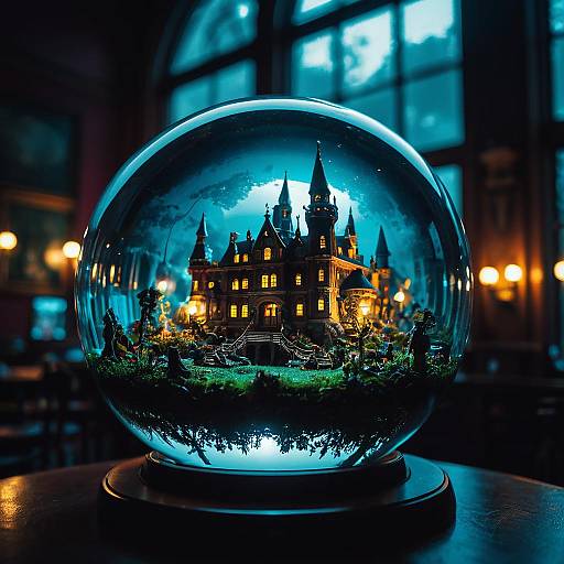 Fantasy Castle in Glass Orb