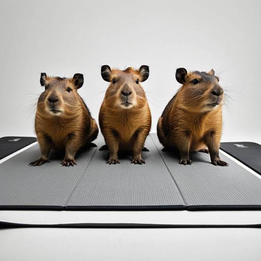 Trio of Capybaras on Yoga Mat