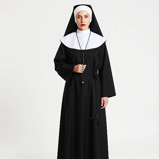 Solemn Nun in Traditional Habit