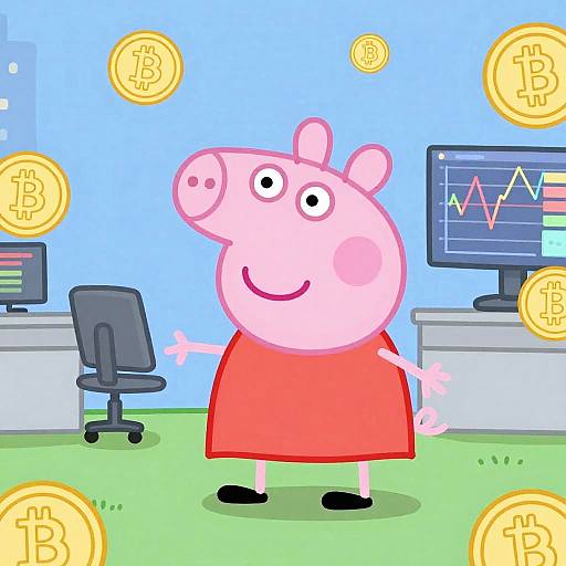 Peppa Pig Crypto Trading Mascot