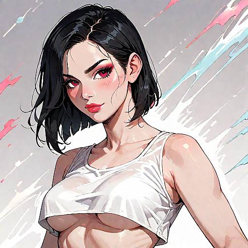 Dynamic Anime Girl in Fighting Pose