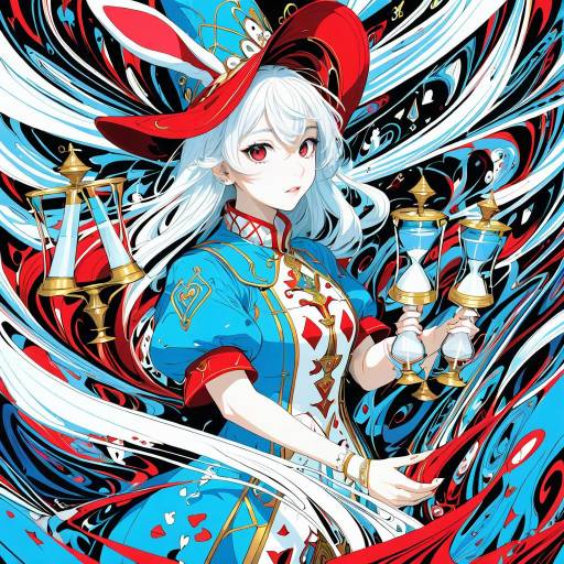 Enchanting Anime Character with Hourglasses